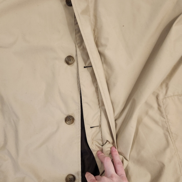 Womens Lands End Beige Tan Trench Coat NWT Size XL #L585 - Picture 5 of 6